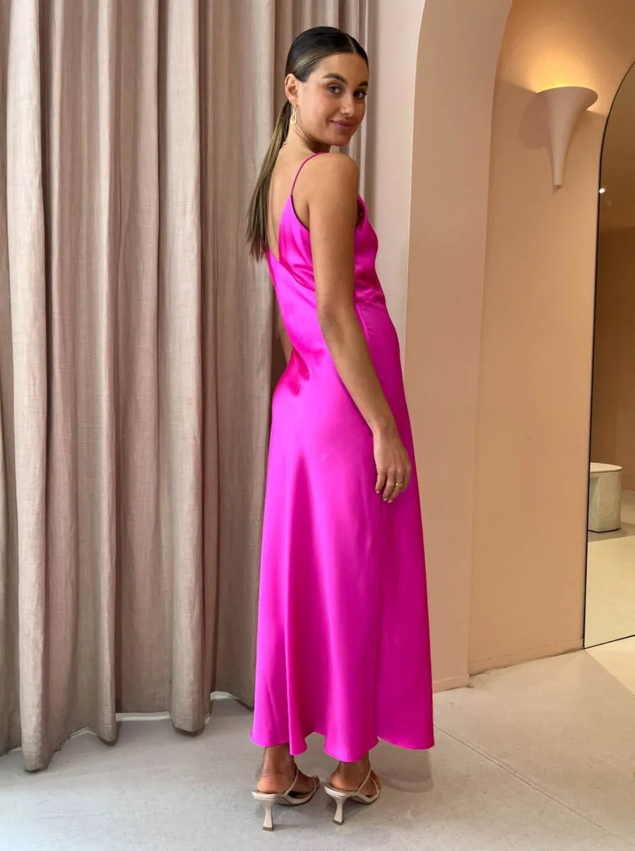 Ginia Noa Dress in Electric Pink