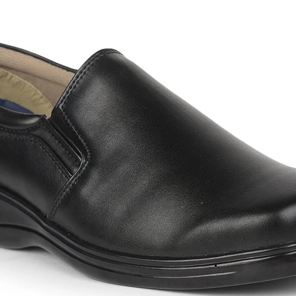 Gliders (Black) Formal Slip on Shoes For Men 2042-01 By Liberty