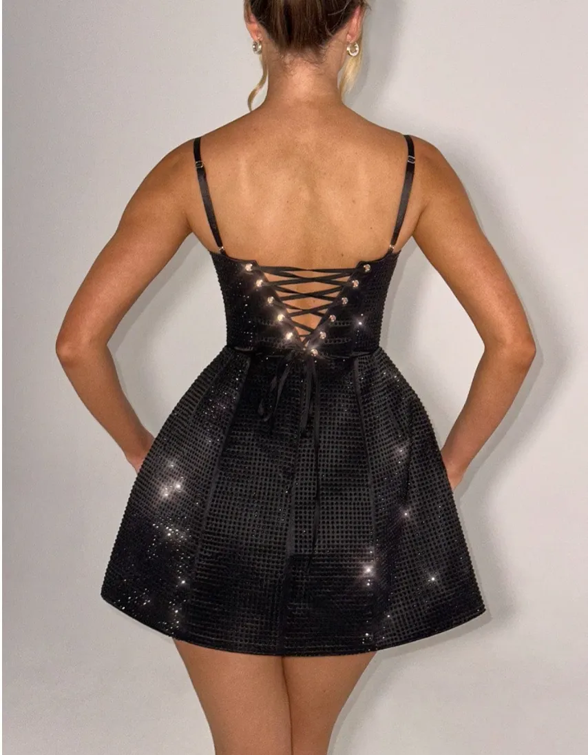 Glitter Baby Doll Mini Dress