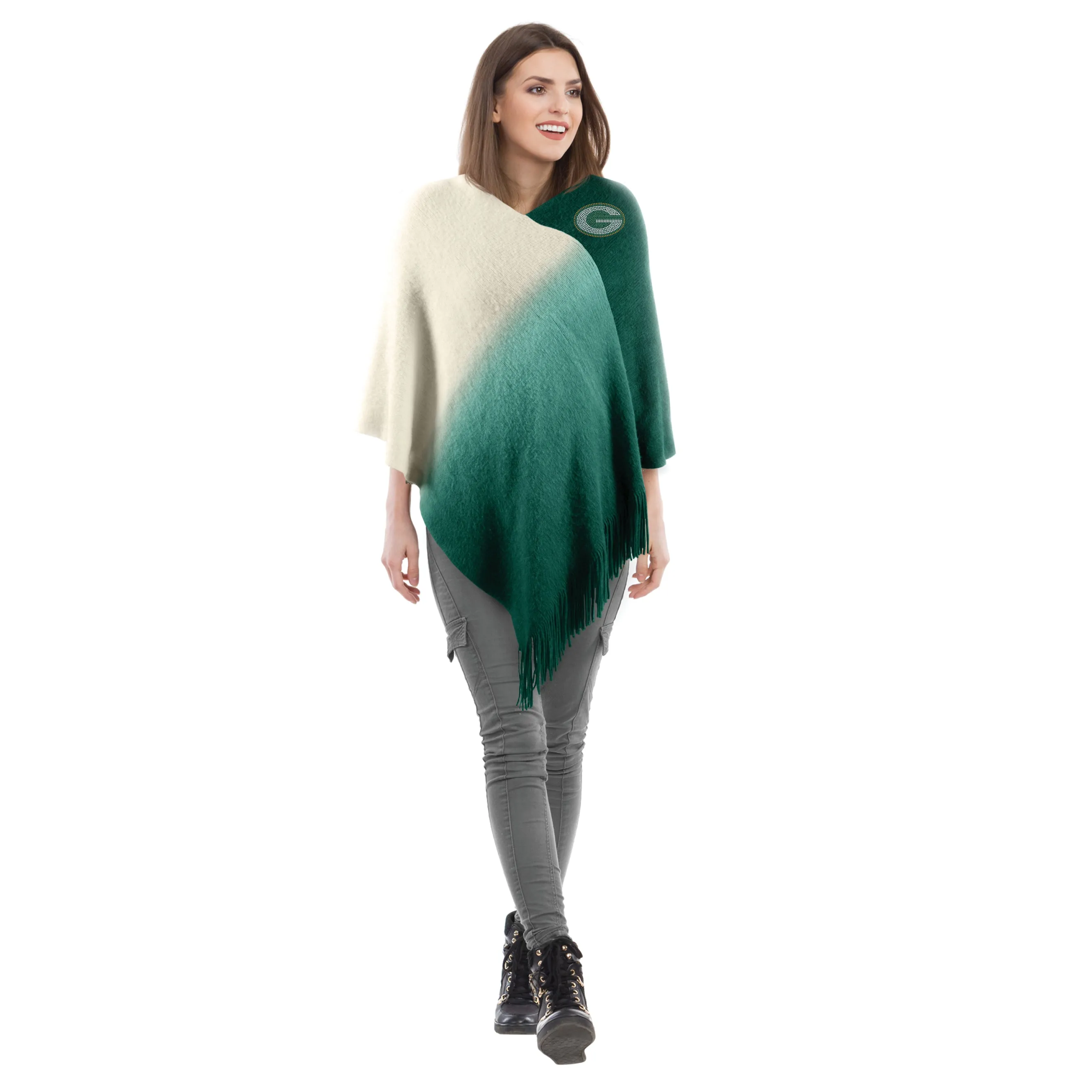 Green Bay Packers Dip Dye Poncho