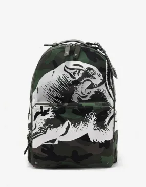 Green Camo Panther Print Backpack