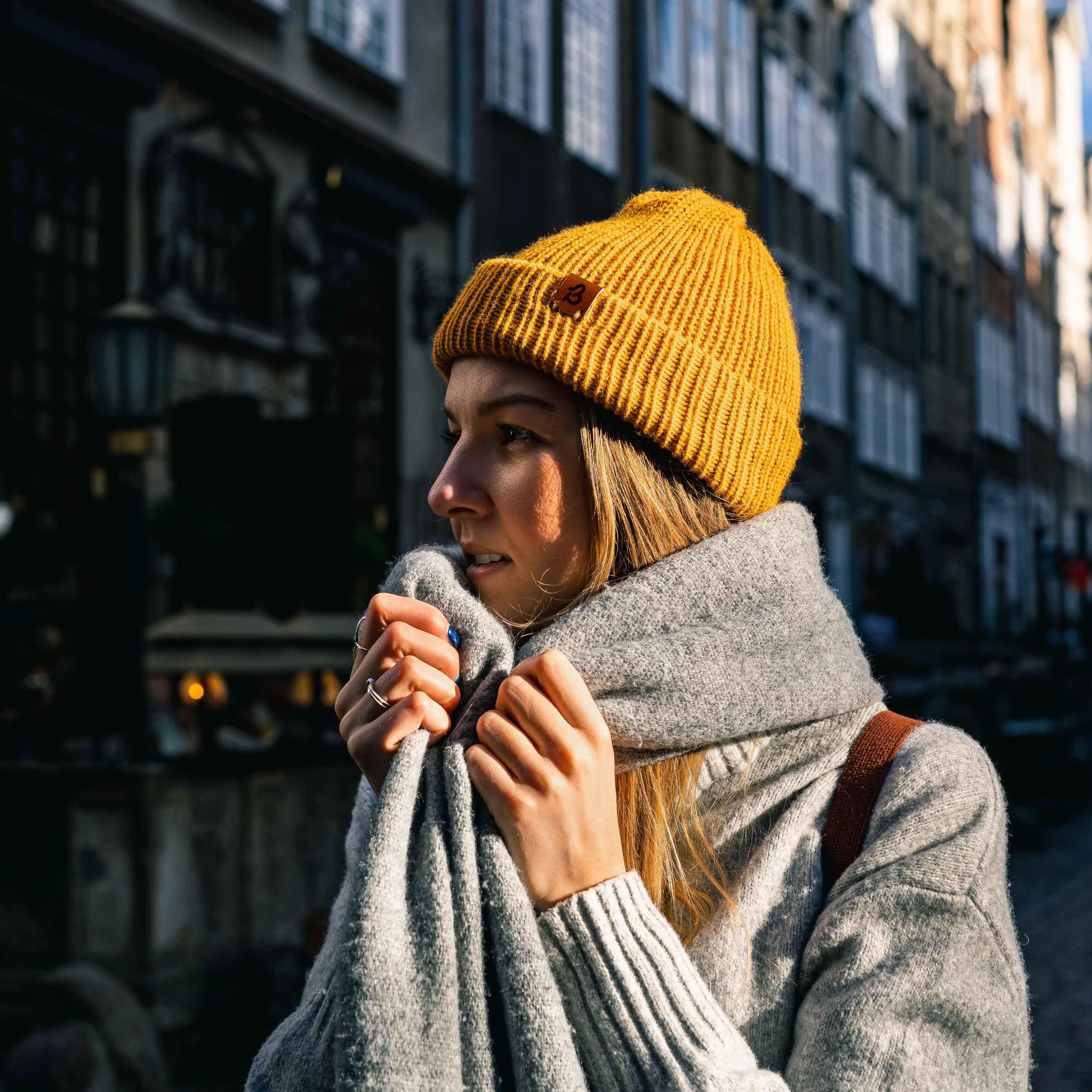 Hazel Brown Wooly Beanie Hat