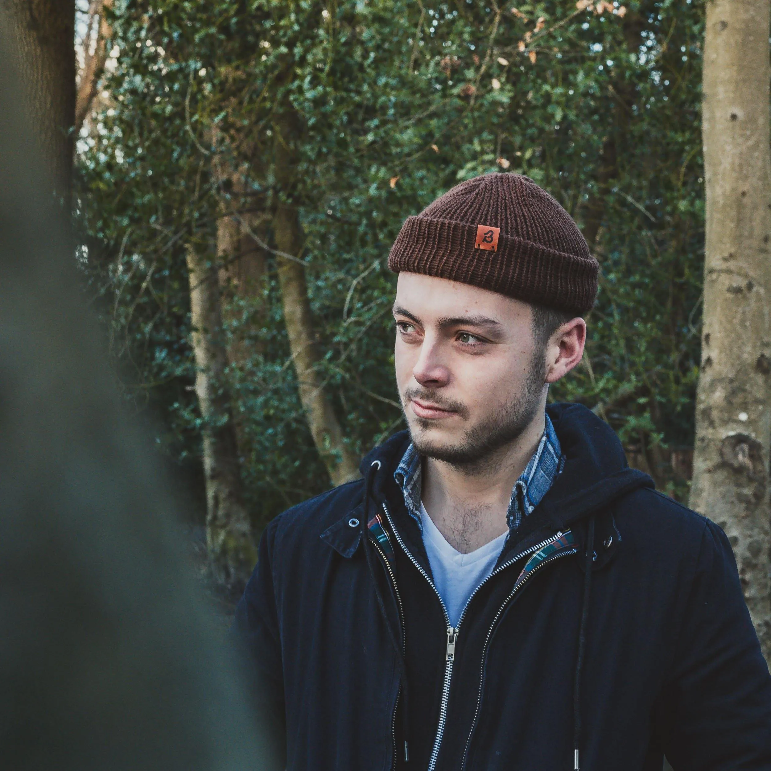 Hazel Brown Wooly Beanie Hat