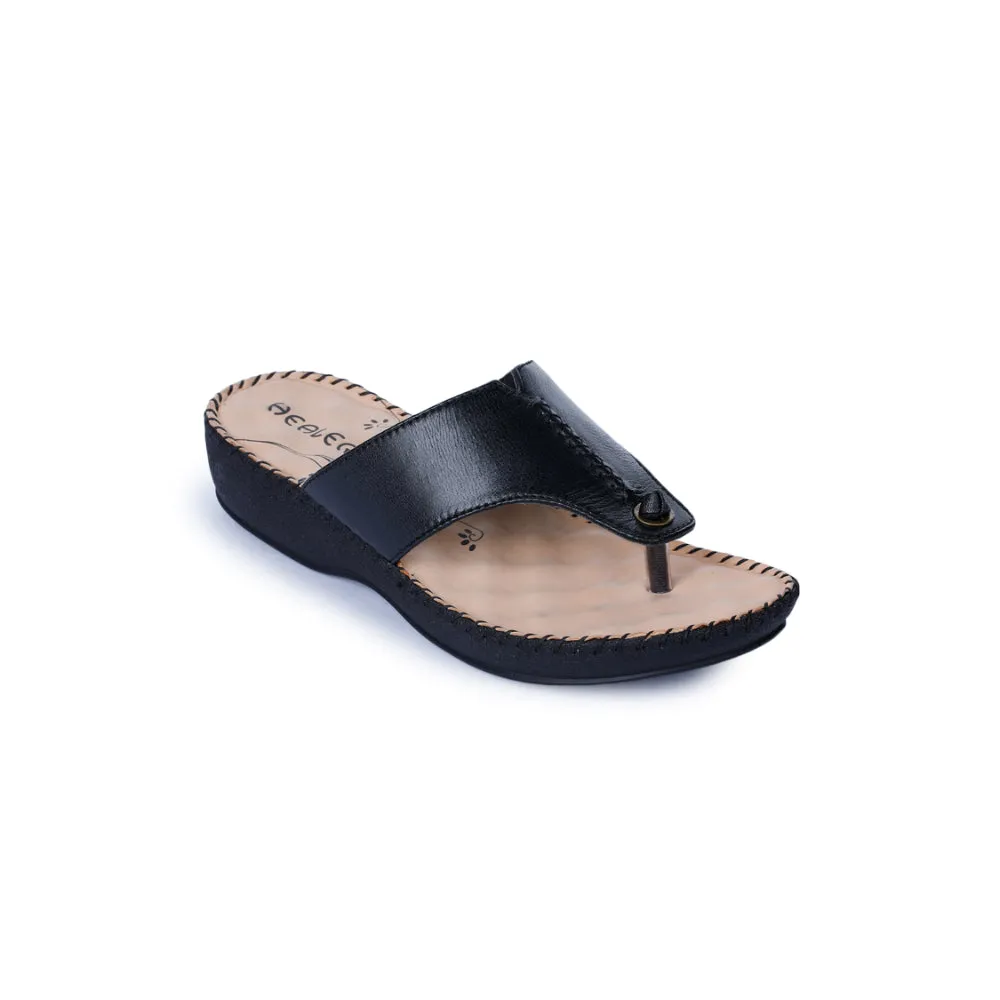 Healers By Liberty DR-519 Comfort Black Slippers For Women