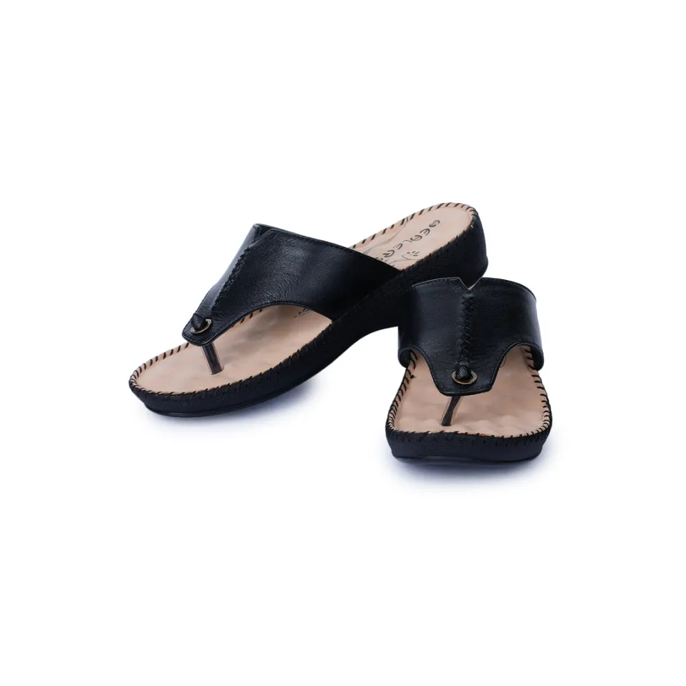 Healers By Liberty DR-519 Comfort Black Slippers For Women