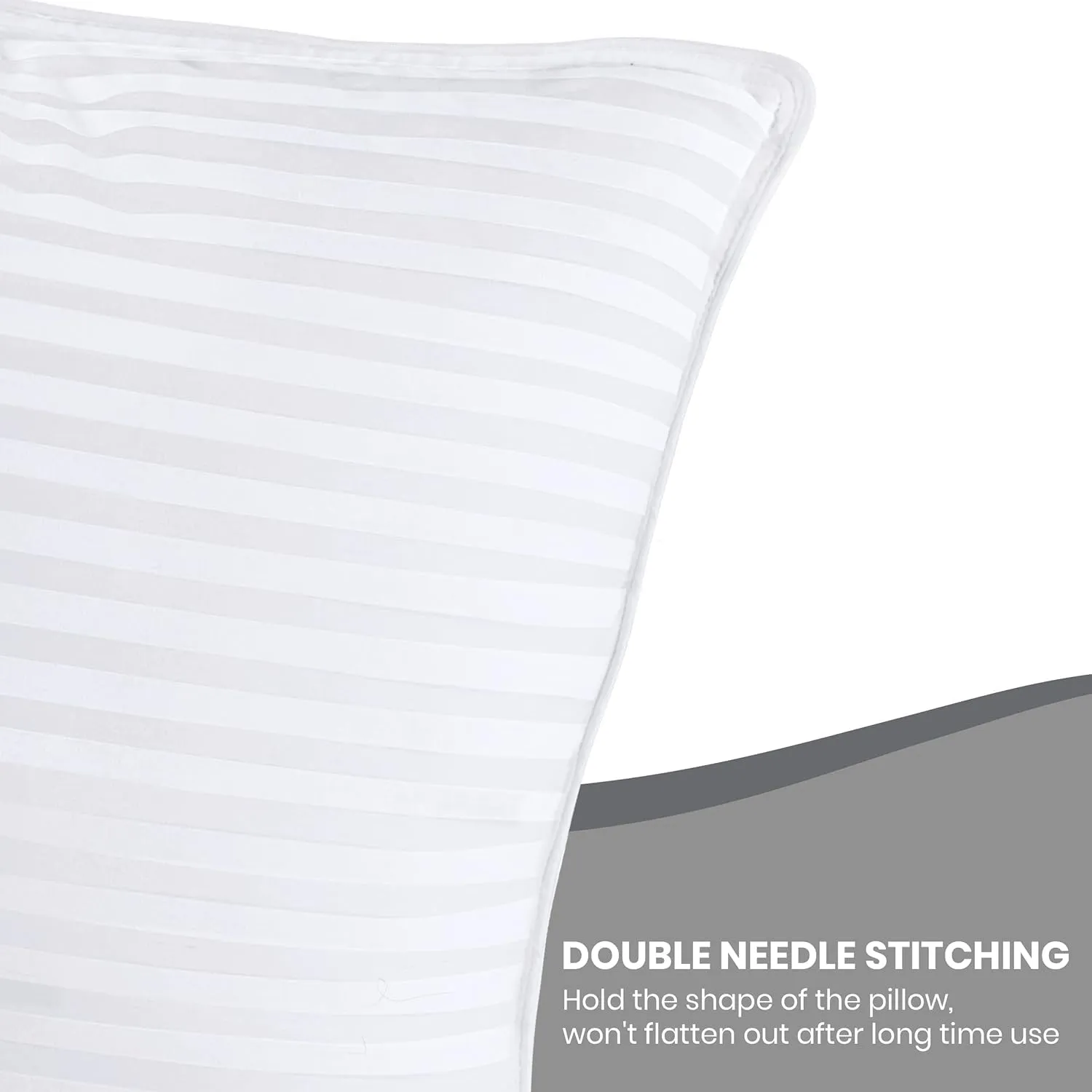 HEAUTA® Bedding Bed Pillows for Sleeping Queen Size, Set of 2, Cooling Hotel Quality, for Back, Stomach or Side (40x60cm, Fiber;Microfiber, White)