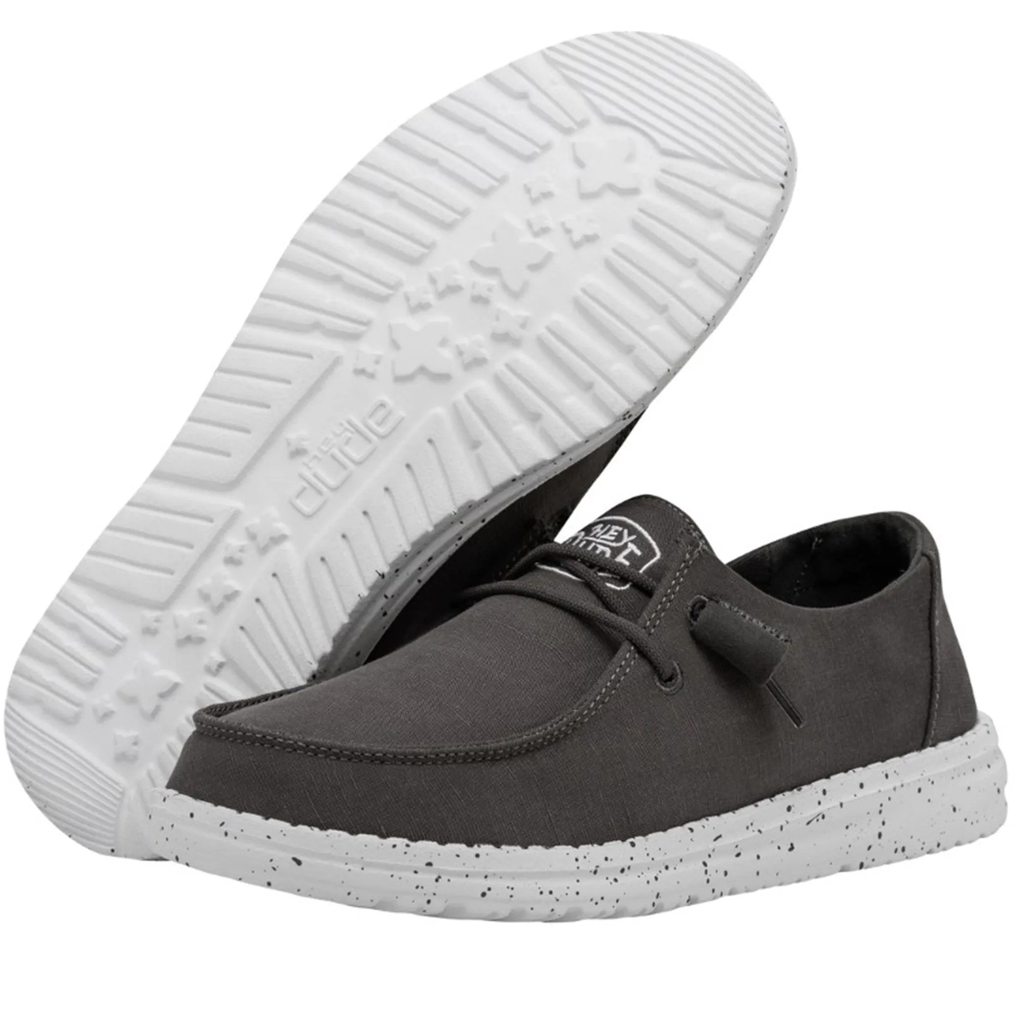 Hey Dude Women's Wendy Slub Canvas Dark Grey Shoes