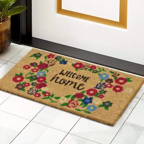 HOKIPO Large 45x75cm Coir Doormats for Entrance with Antiskid PVC Backing, Multicolor (IN155)