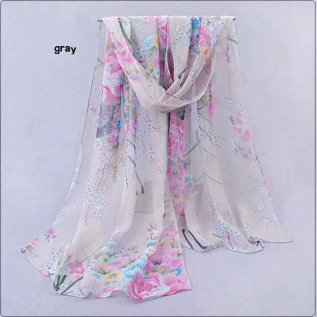 Hot wonderful flower long soft scarfs wrap shawl for elegant women han edition scarf scarves shawls