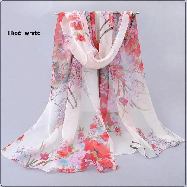 Hot wonderful flower long soft scarfs wrap shawl for elegant women han edition scarf scarves shawls