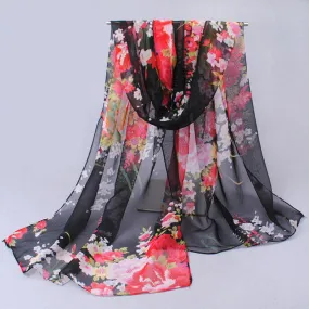 Hot wonderful flower long soft scarfs wrap shawl for elegant women han edition scarf scarves shawls