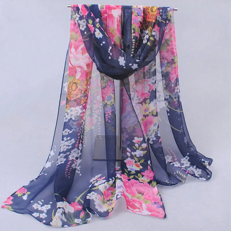 Hot wonderful flower long soft scarfs wrap shawl for elegant women han edition scarf scarves shawls