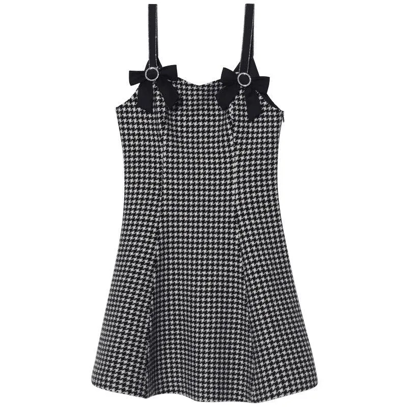 Houndstooth Coat Slip Dress