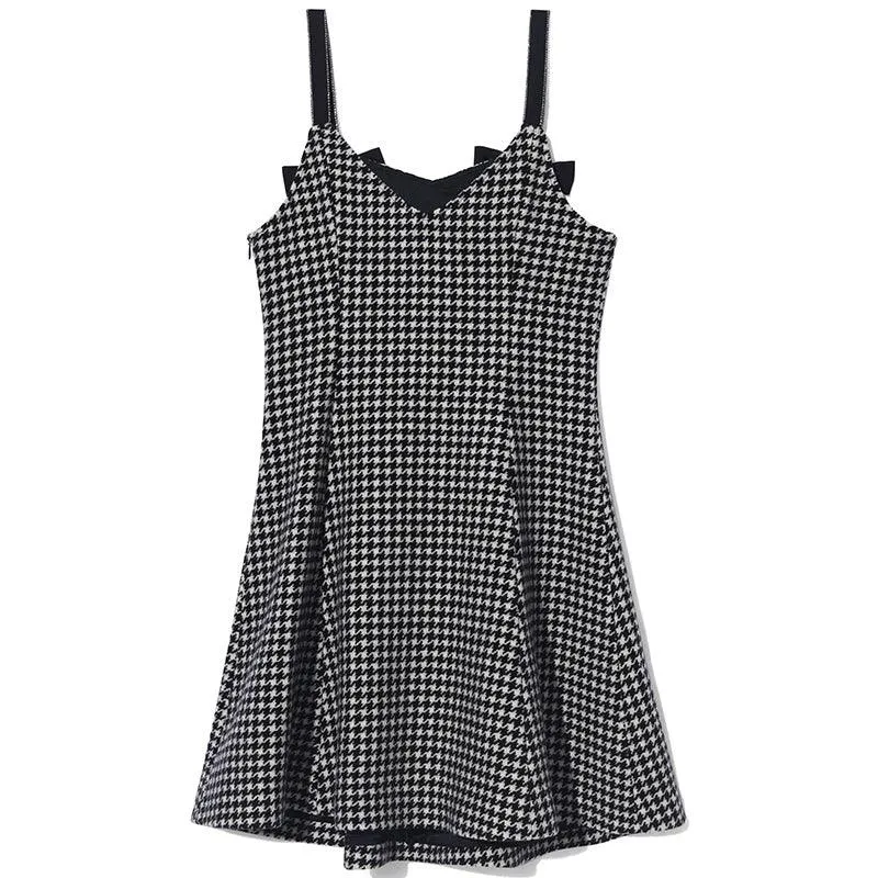 Houndstooth Coat Slip Dress