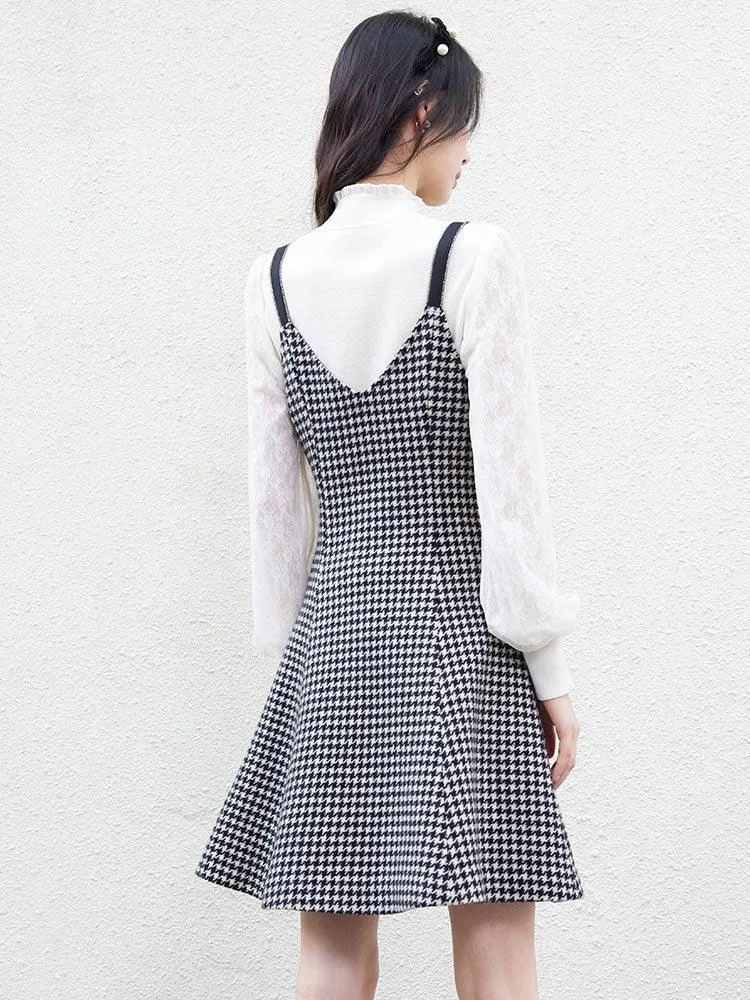 Houndstooth Coat Slip Dress