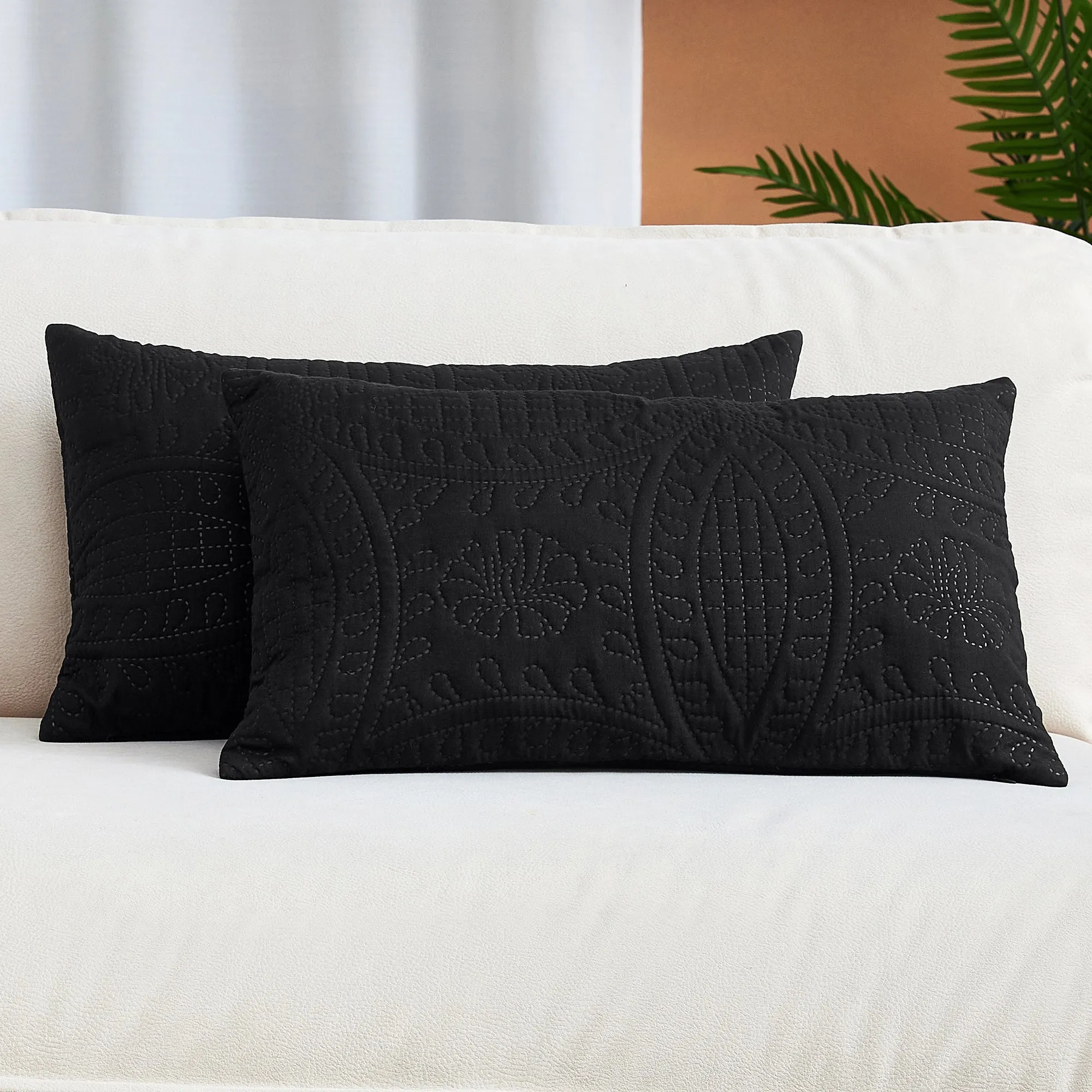 Iconic 2-Piece Ultrasonic Throw Pillow Cover Set