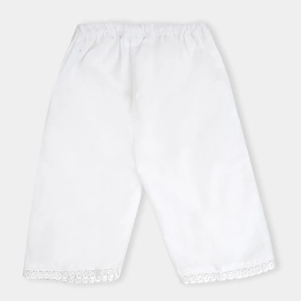 Infant  Girls Culottes With Lace - White