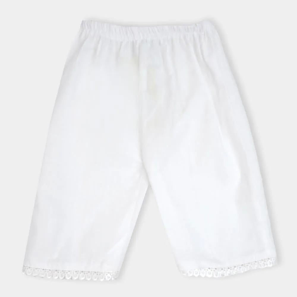 Infant  Girls Culottes With Lace - White