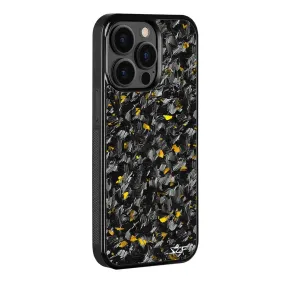 iPhone 13 Pro Max Real Gold Flake Forged Carbon Fiber Phone Case | CLASSIC Series