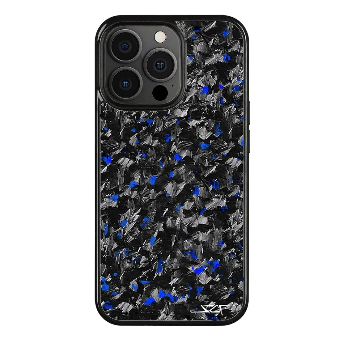 iPhone 13 Pro Real Blue Flake Forged Carbon Fiber Phone Case | CLASSIC Series