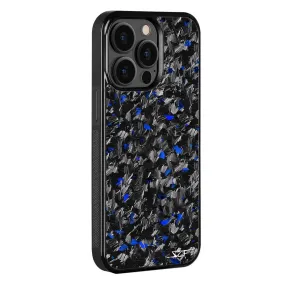 iPhone 14 Pro Max Real Blue Flake Forged Carbon Fiber Phone Case | CLASSIC Series