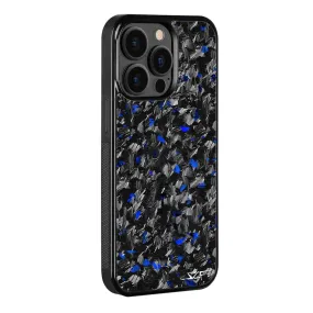 iPhone 14 Pro Real Blue Flake Forged Carbon Fiber Phone Case | CLASSIC Series