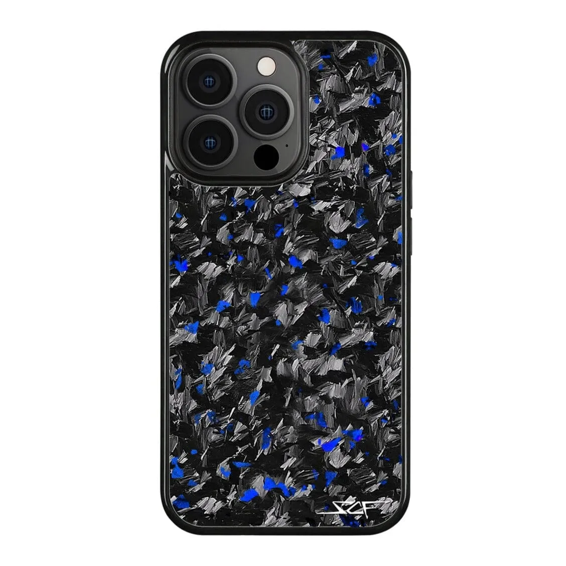 iPhone 14 Pro Real Blue Flake Forged Carbon Fiber Phone Case | CLASSIC Series