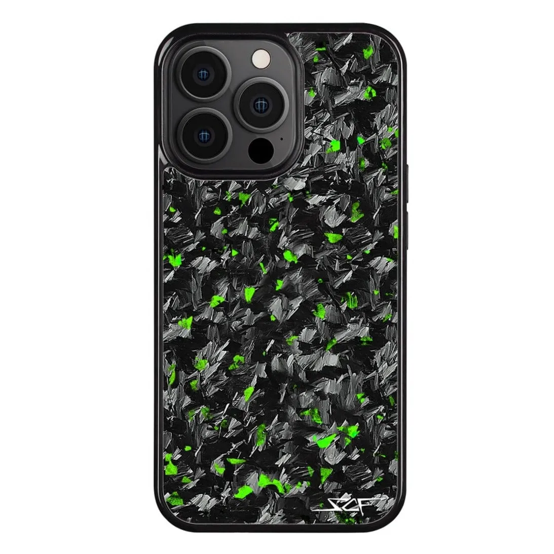 iPhone 14 Pro Real Green Flake Forged Carbon Fiber Phone Case | CLASSIC Series