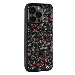 iPhone 14 Pro Real Red Flake Forged Carbon Fiber Phone Case | CLASSIC Series