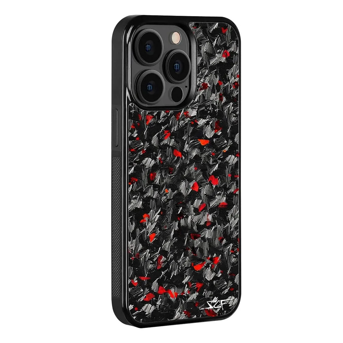 iPhone 15 Pro Max Real Red Flake Forged Carbon Fiber Phone Case | CLASSIC Series