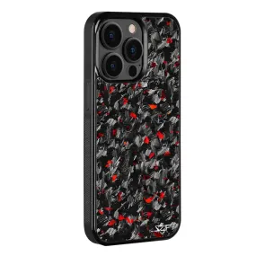 iPhone 15 Pro Real Red Flake Forged Carbon Fiber Phone Case | CLASSIC Series