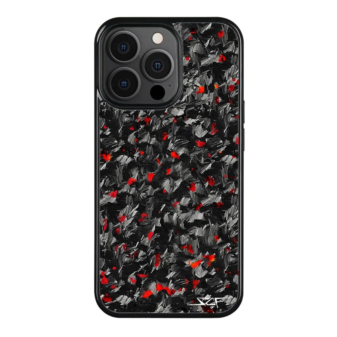 iPhone 15 Pro Real Red Flake Forged Carbon Fiber Phone Case | CLASSIC Series