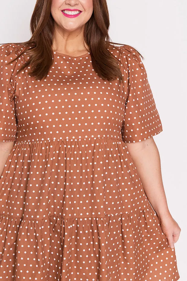 Isadora Mocha Spot Dress