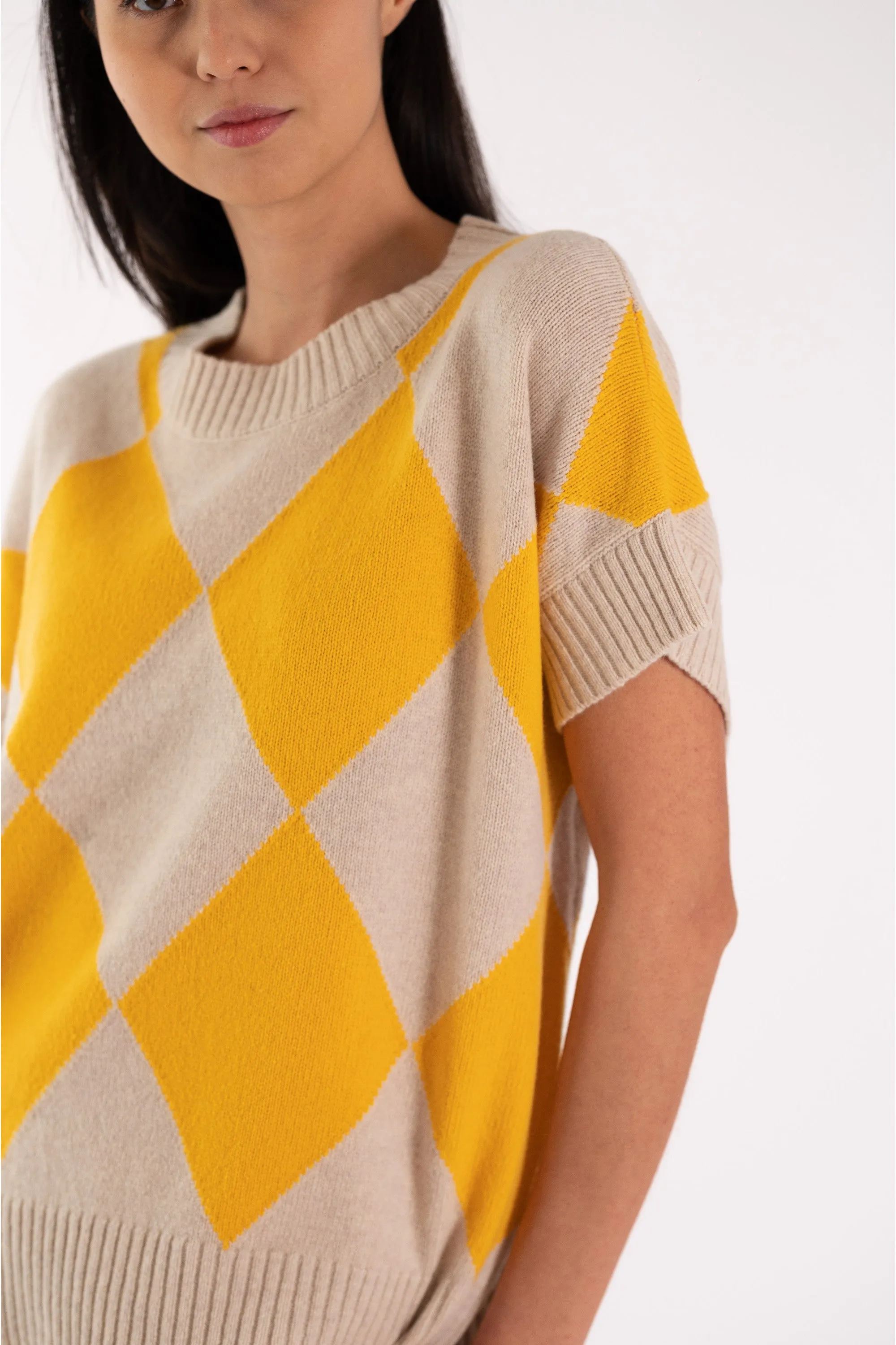 JEFF Yellow Short Sleeves Sweater