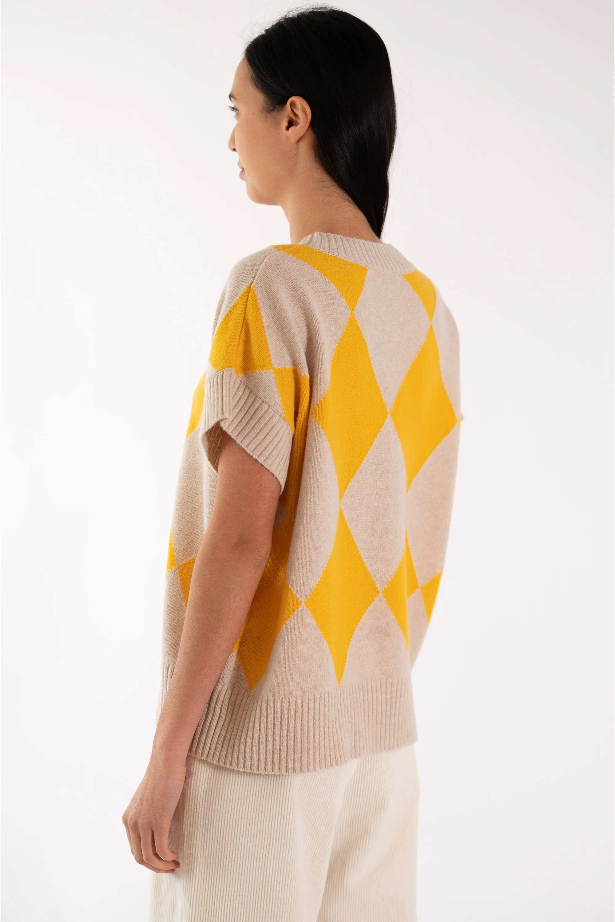 JEFF Yellow Short Sleeves Sweater