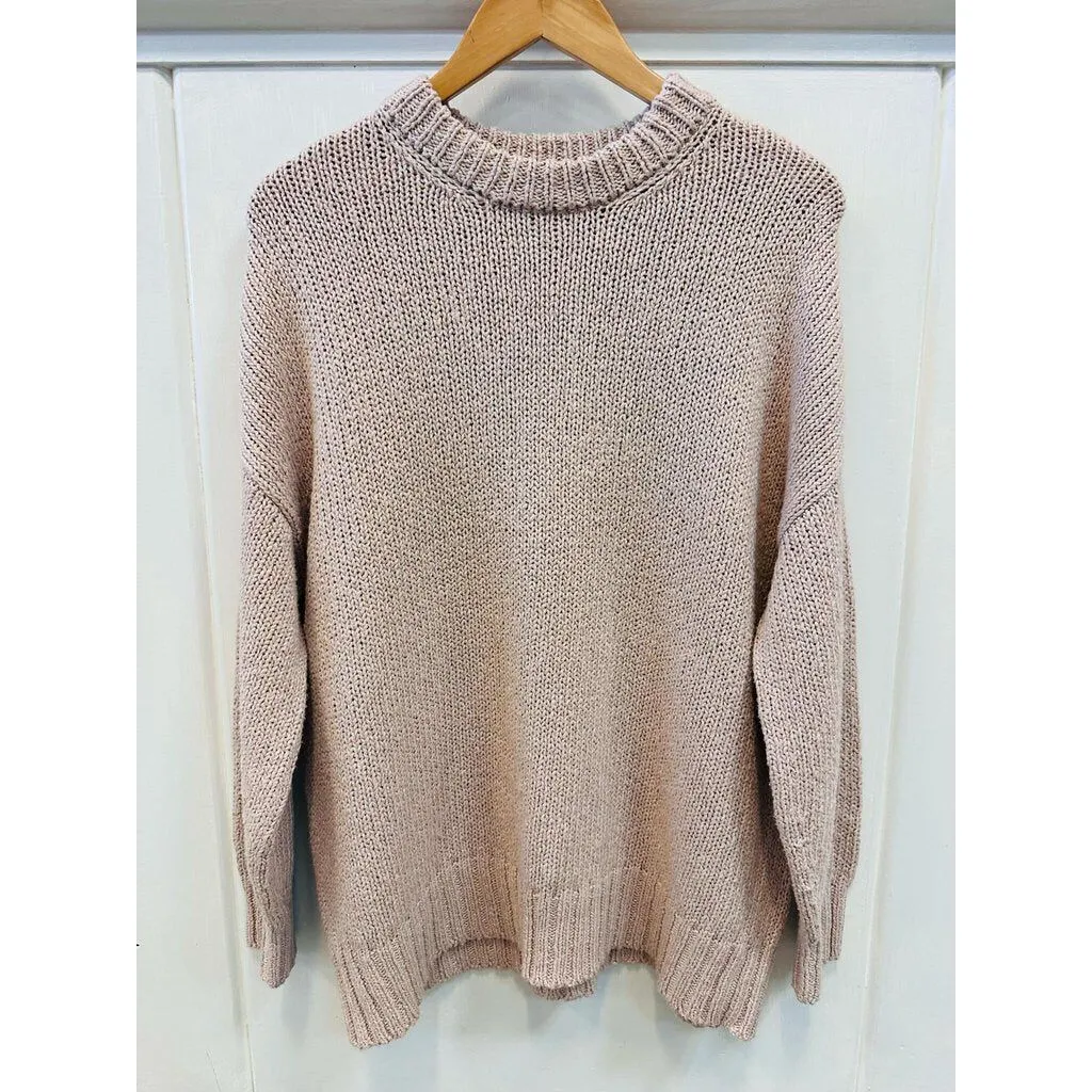 Jenni Kayne Foster Cotton Sweater in Blush - Size XXS