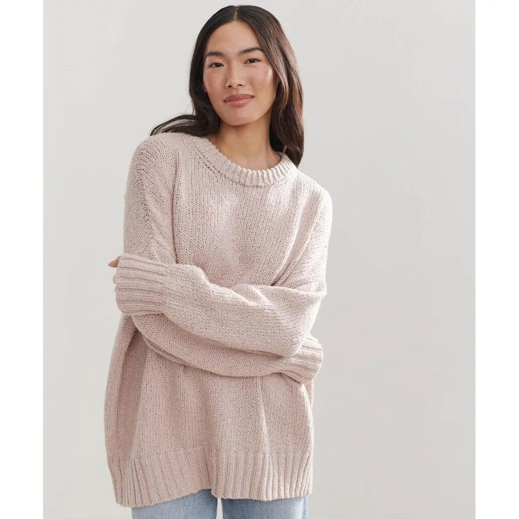 Jenni Kayne Foster Cotton Sweater in Blush - Size XXS