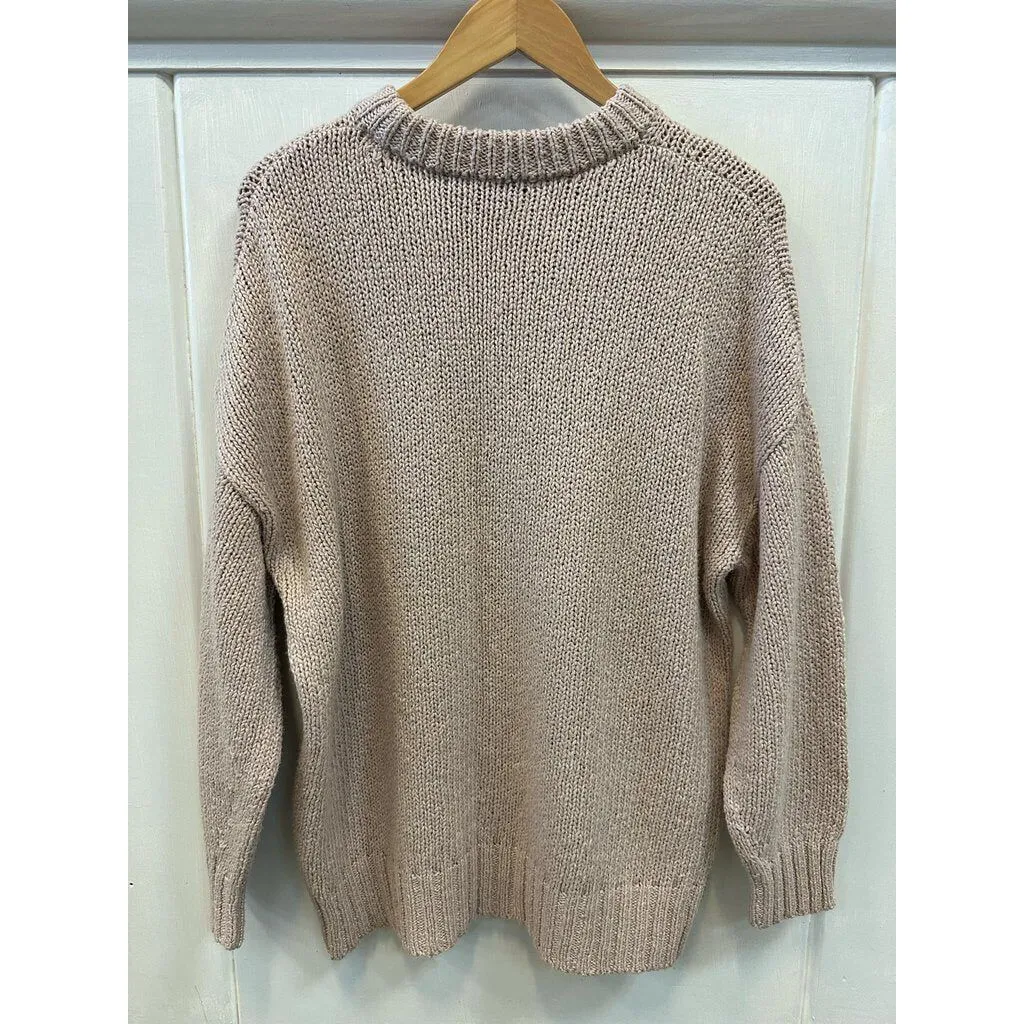 Jenni Kayne Foster Cotton Sweater in Blush - Size XXS