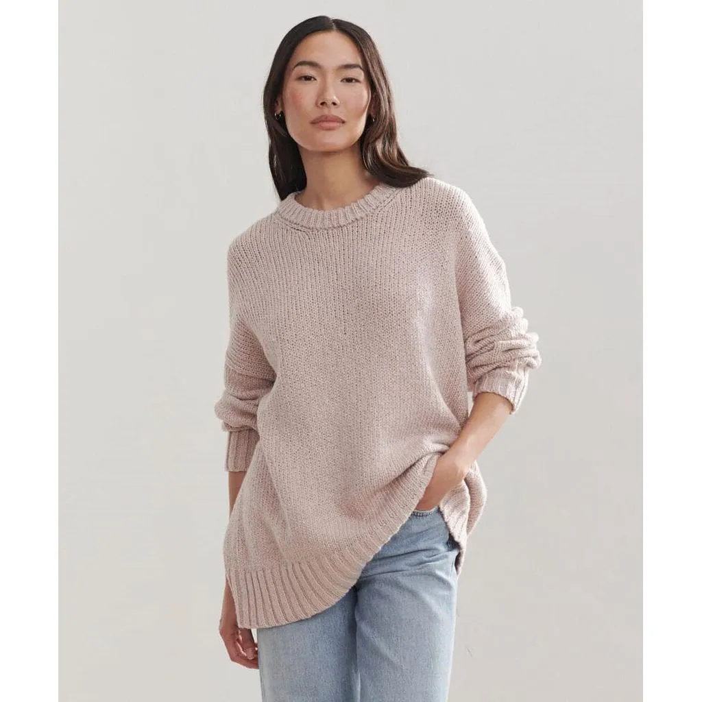 Jenni Kayne Foster Cotton Sweater in Blush - Size XXS