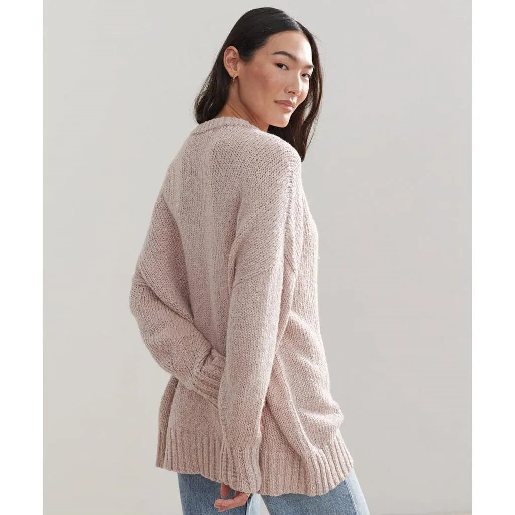 Jenni Kayne Foster Cotton Sweater in Blush - Size XXS