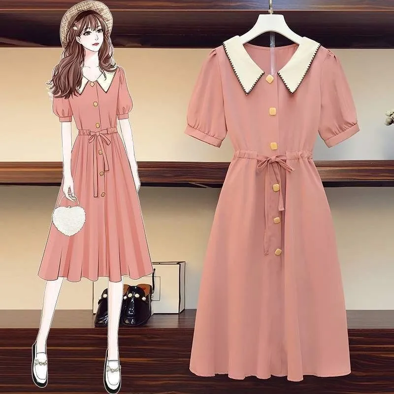 Kawaii Casual Fashion: Button-Down Robe Midi Dress