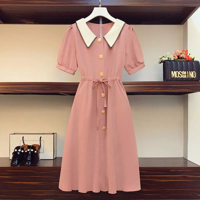 Kawaii Casual Fashion: Button-Down Robe Midi Dress