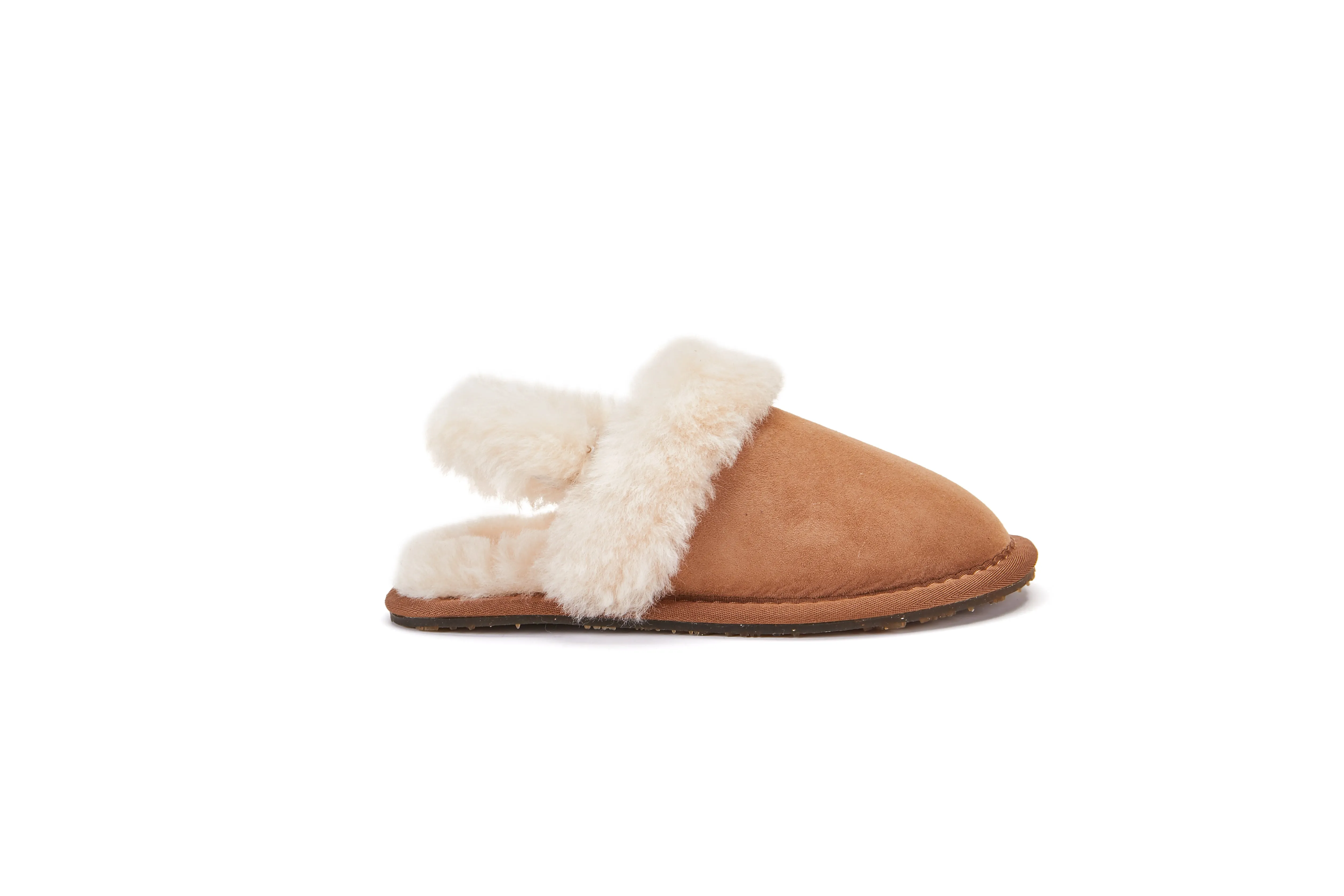 KIDS SLINGBACK MULE CHESTNUT (SHEARLING)