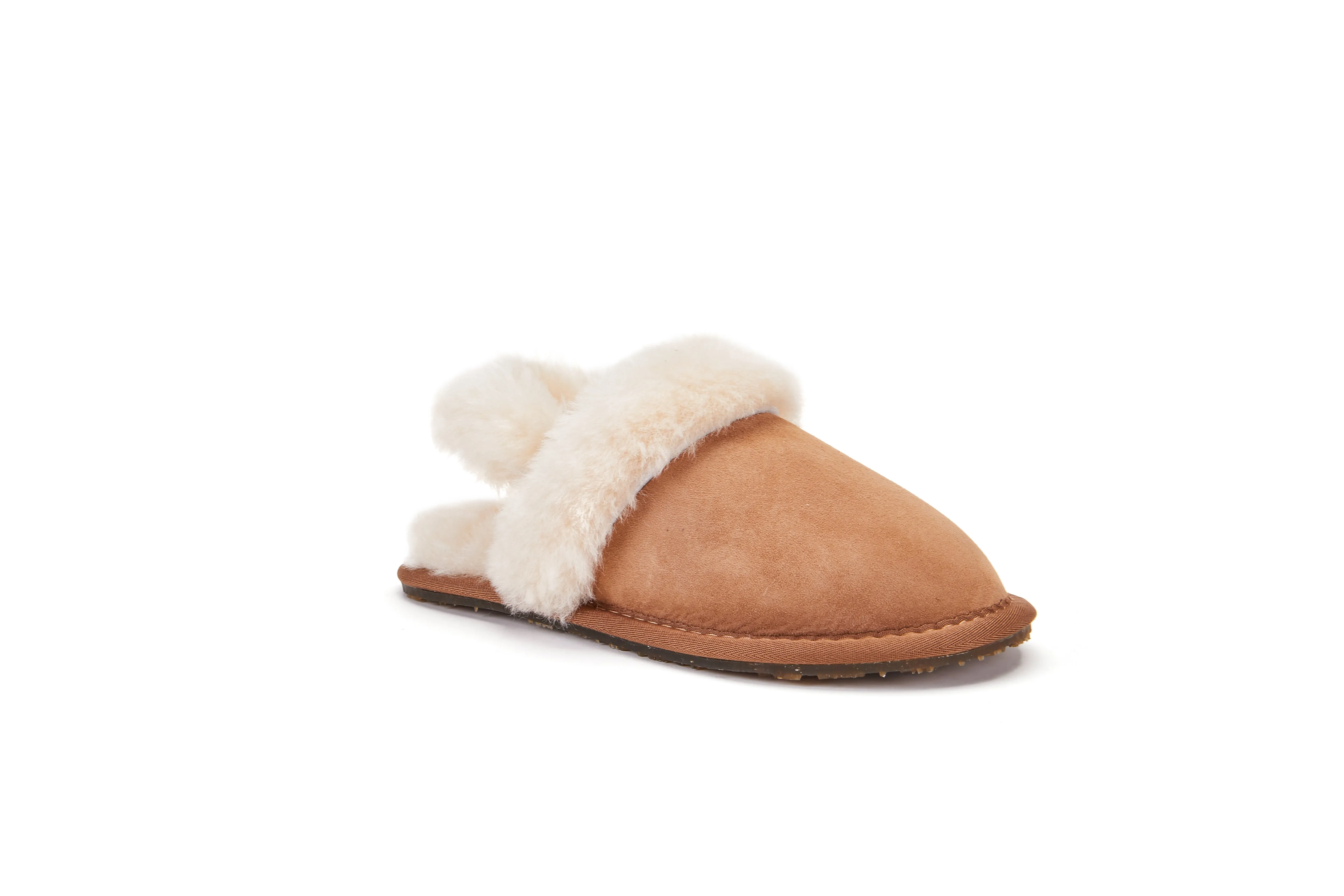 KIDS SLINGBACK MULE CHESTNUT (SHEARLING)