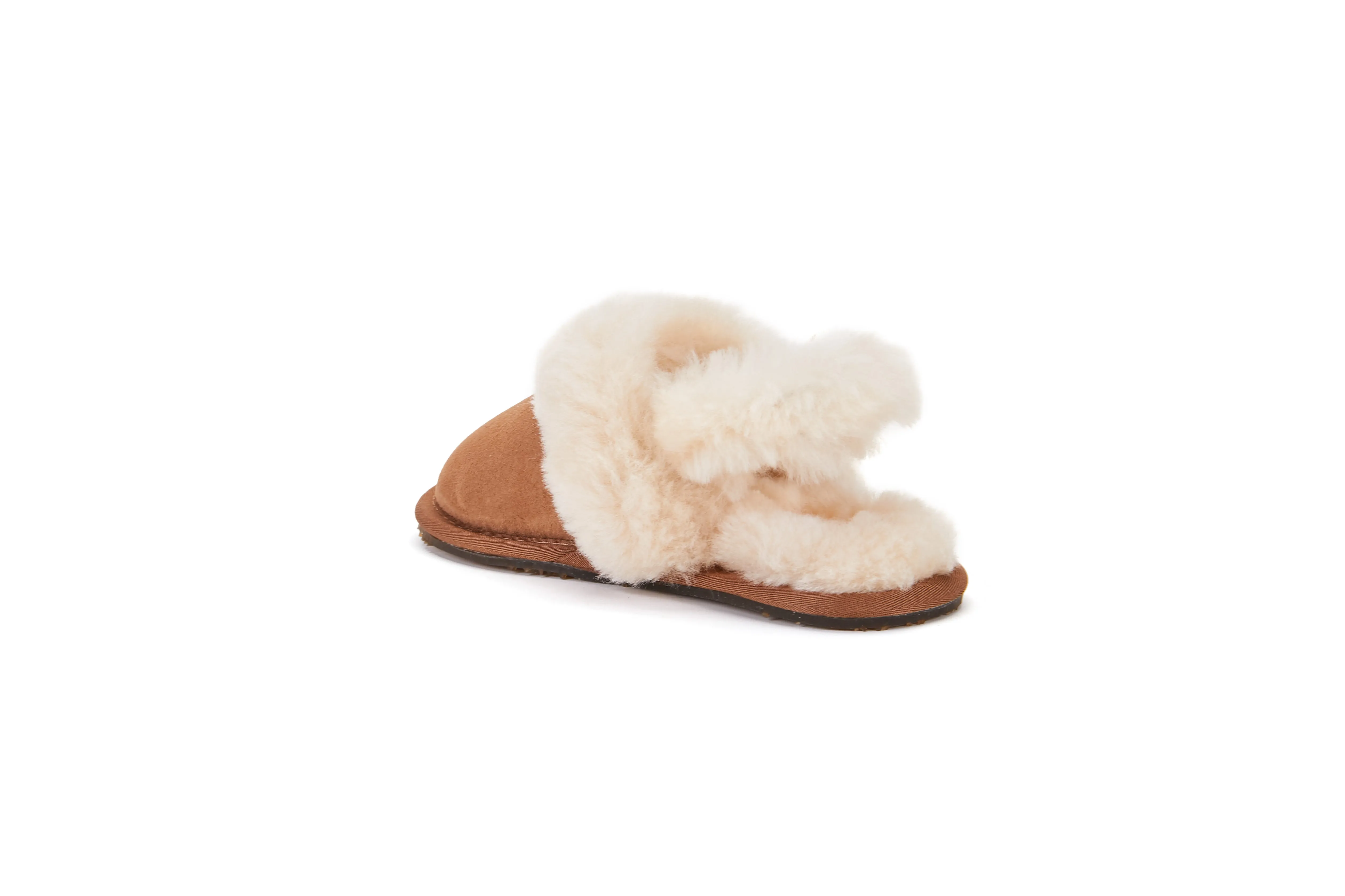 KIDS SLINGBACK MULE CHESTNUT (SHEARLING)