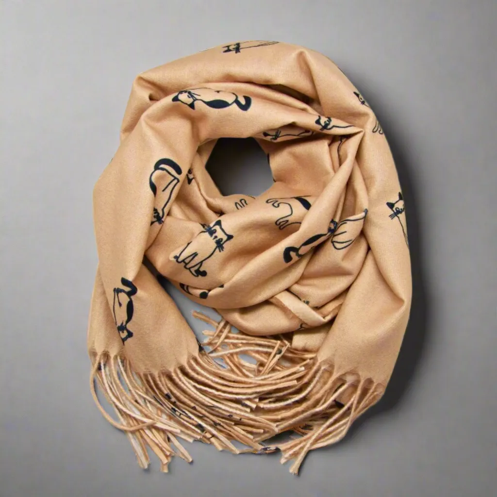 Komati Thick Pashmina Camel Brown Scarf