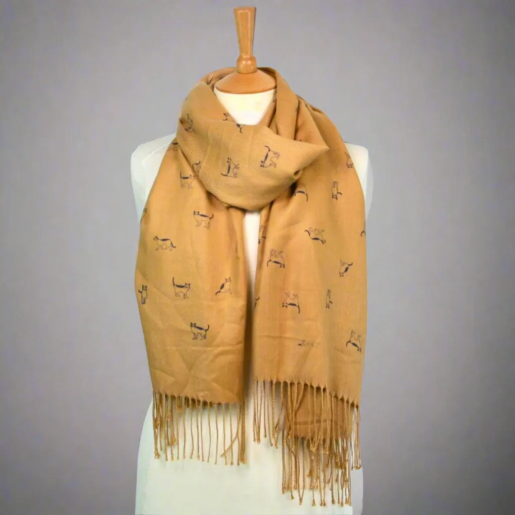 Komati Thick Pashmina Camel Brown Scarf