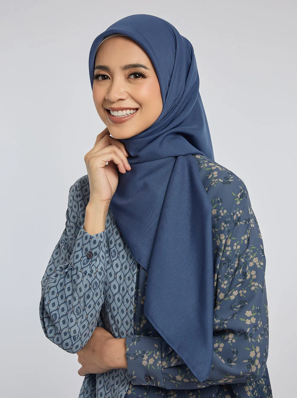 LIGHT VOILE SCARF PLAIN DENIM