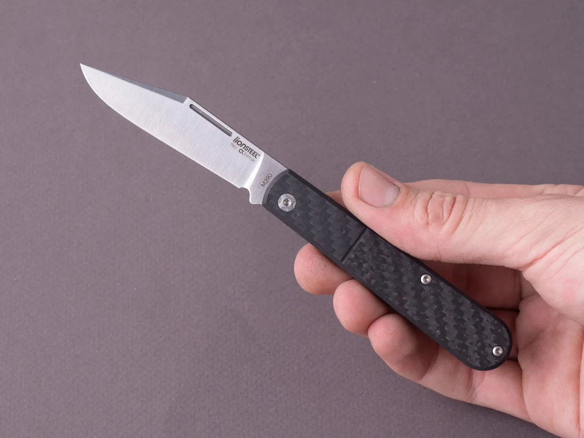 lionSTEEL - Folding Knife - Barlow - Shuffler - 65mm - M390 - Slip Joint - Carbon Fiber