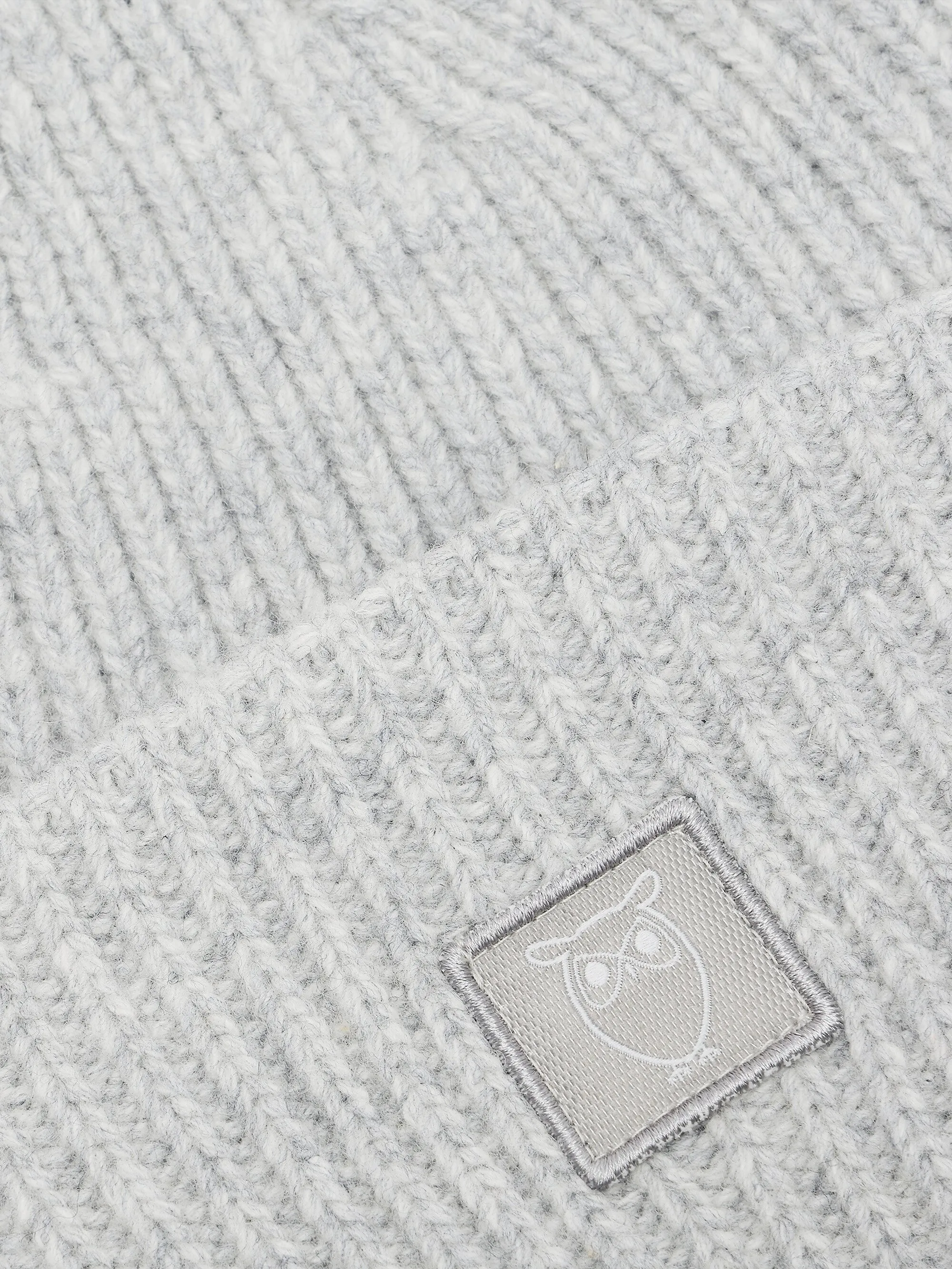 Low wool rib beanie - Grey Melange